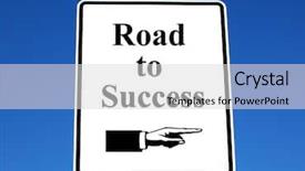  Presentation with driving road - Beautiful PPT theme featuring driving results - photo of a street sign backdrop and a light gray colored foreground