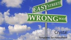  Presentation with motivational - Cool new presentation design with driving results - street signs with easy street backdrop and a light blue colored foreground