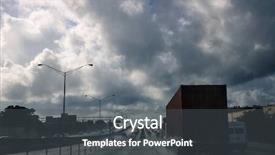  Presentation with miami - PPT theme with driving road with trucks traffic background and a dark gray colored foreground