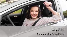  Presentation with safety driving - Slides consisting of driving-safety-and-people-concept background and a light gray colored foreground