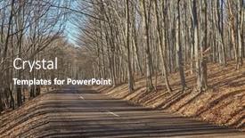  Presentation with driving - PPT theme enhanced with driving-through-late-autumn-mountain background and a violet colored foreground