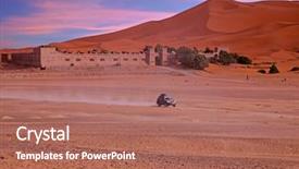  Presentation with sahara - Colorful PPT theme enhanced with driving through the sahara desert backdrop and a coral colored foreground
