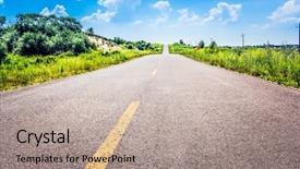  Presentation with shibuya road - Amazing PPT layouts having driving traffic - road in grassland backdrop and a  colored foreground