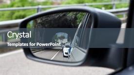  Presentation with traffic - Cool new presentation theme with driving traffic cars - exterior mirror backdrop and a  colored foreground