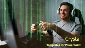  Presentation with car racing - Presentation theme with drivinggame - technology gaming entertainment and people background and a tawny brown colored foreground