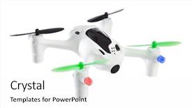  Presentation with drone - Slide set enhanced with drone - isolated on white background background and a white colored foreground