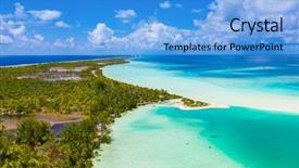  Presentation with pacific island - PPT theme having drone aerial video of fakarava background and a teal colored foreground