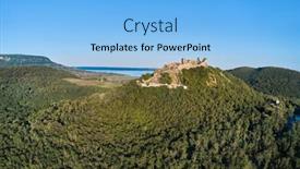  Presentation with medieval - Slide deck with drone-aerial-view-of-castle background and a light blue colored foreground