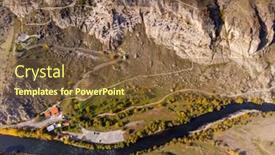  Presentation with cave - PPT theme featuring drone-aerial-view-of-vardzia background and a tawny brown colored foreground