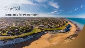  Presentation with drone - PPT layouts with drone-aerial-view background and a light blue colored foreground