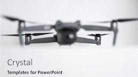  Presentation with unmanned aerial vehicle uav - Slide set enhanced with drone-and-propeller-blades background and a white colored foreground