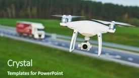  Presentation with camera drone - Amazing slide deck having drone and transportation drone backdrop and a tawny brown colored foreground