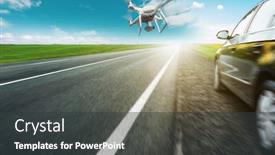  Presentation with controls - Beautiful PPT theme featuring drone-and-transportation-drone backdrop and a dark gray colored foreground