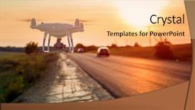  Presentation with drone - Theme with drone beside a road background and a lemonade colored foreground
