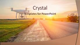  Presentation with drone - Colorful slide deck enhanced with drone beside a road backdrop and a  colored foreground