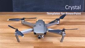  Presentation with camera drone - Slide deck enhanced with drone-camera-on-a-gimbal background and a tawny brown colored foreground