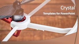  Presentation with electric motor - Cool new PPT theme with drone electric motor carbon fiber backdrop and a coral colored foreground