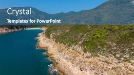  Presentation with hong kong - PPT layouts enhanced with drone-fly-over-hong-kong background and a teal colored foreground