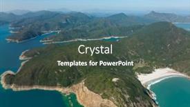  Presentation with hong kong - Presentation theme with drone-fly-over-hong-kong background and a tawny brown colored foreground