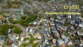  Presentation with taiwan - Slides featuring drone-fly-over-jiufen-village background and a tawny brown colored foreground