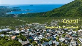  Presentation with taiwan - Presentation theme featuring drone-fly-over-jiufen-village background and a tawny brown colored foreground