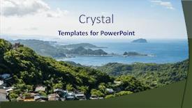  Presentation with fly - Slides enhanced with drone-fly-over-jiufen-village background and a sky blue colored foreground