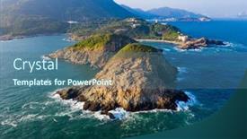  Presentation with crash - Slide deck consisting of drone-fly-over-ocean-wave background and a ocean colored foreground