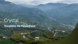  Presentation with fly - Presentation theme enhanced with drone-fly-over-the-tea background and a ocean colored foreground