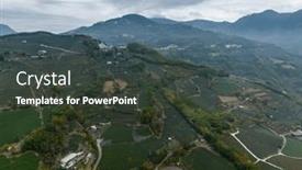  Presentation with fly - Presentation theme consisting of drone-fly-over-the-tea background and a tawny brown colored foreground