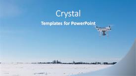  Presentation with snow day - Colorful presentation theme enhanced with drone-flying-above-field-covered backdrop and a teal colored foreground