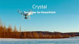  Presentation with snow day - PPT layouts having drone-flying-above-field-covered background and a teal colored foreground