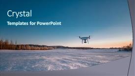  Presentation with snow day - Slide deck enhanced with drone-flying-above-field-covered background and a ocean colored foreground