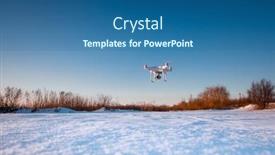  Presentation with snow day - Presentation theme enhanced with drone-flying-above-field-covered background and a ocean colored foreground