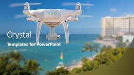  Presentation with waikiki beach - Slide set featuring drone flying above waikiki beach in hawaii background and a teal colored foreground