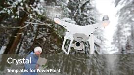  Presentation with winter forest - Slides with drone flying at winter snowy background and a dark gray colored foreground