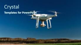  Presentation with drone - Presentation theme consisting of drone-flying-over-the-blue background and a ocean colored foreground