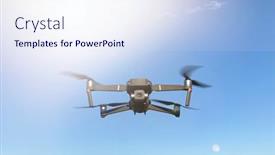  Presentation with hovering - Amazing slides having drone-hovering-against-blue-sky backdrop and a sky blue colored foreground