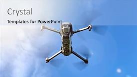  Presentation with light blue - Theme consisting of drone-hovering-against-blue-sky background and a light blue colored foreground