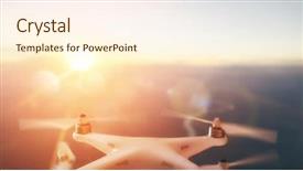  Presentation with drone technology - Slides having drone in the sunset sky background and a cream colored foreground