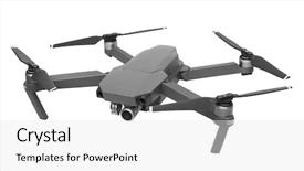  Presentation with drone - PPT theme consisting of drone isolated on white background background and a white colored foreground