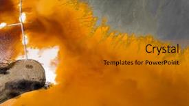  Presentation with toxic waste - PPT theme featuring drone located at geamana romania background and a gold colored foreground