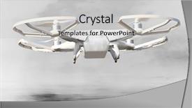  Presentation with drone technology - Presentation theme enhanced with drone new technology for war background and a light gray colored foreground