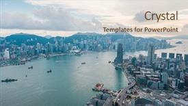  Presentation with global transportation - Amazing slide deck having drone of a hongkong global backdrop and a lemonade colored foreground