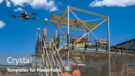  Presentation with uav camera - Slides having drone-operator-with-remote-control background and a gray colored foreground