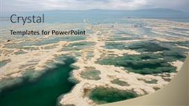  Presentation with sea water - Slides with drone-photography-salt-evaporated background and a light blue colored foreground
