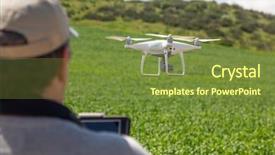  Presentation with uav - Slide set having drone pilot flying and gathering background and a tawny brown colored foreground