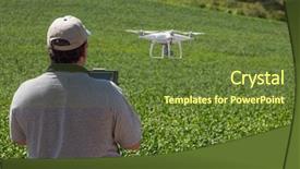  Presentation with uav - Presentation design with drone pilot flying and gathering background and a tawny brown colored foreground