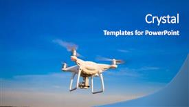  Presentation with drone technology green and black - Slide deck enhanced with drone quad copter on green background and a  colored foreground