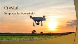  Presentation with drone technology green and black - Audience pleasing slide set consisting of drone quad copter on green backdrop and a lemonade colored foreground