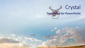  Presentation with corn field - Audience pleasing presentation theme consisting of drone quad copter on green backdrop and a sky blue colored foreground